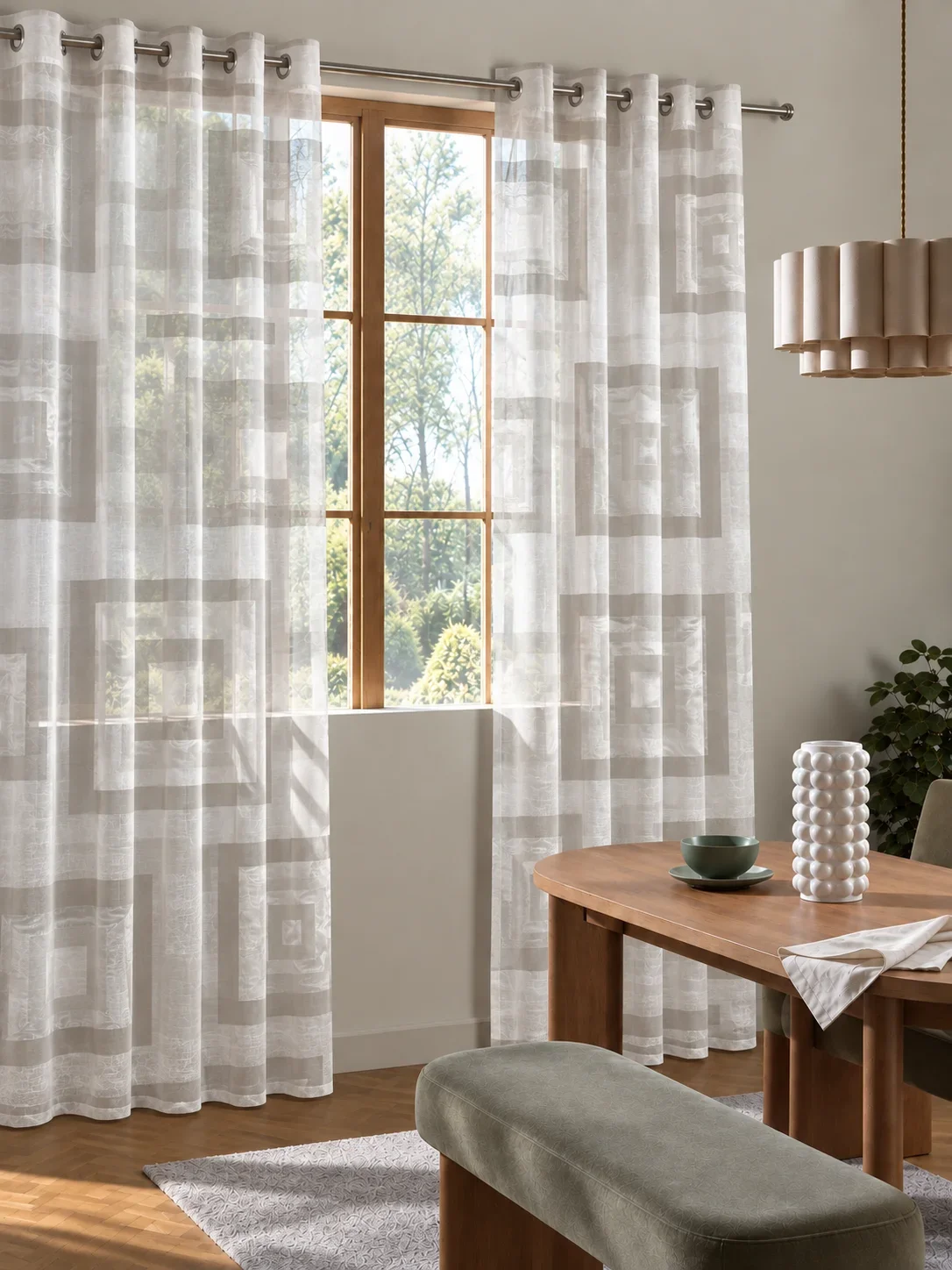 Natural sheer curtain